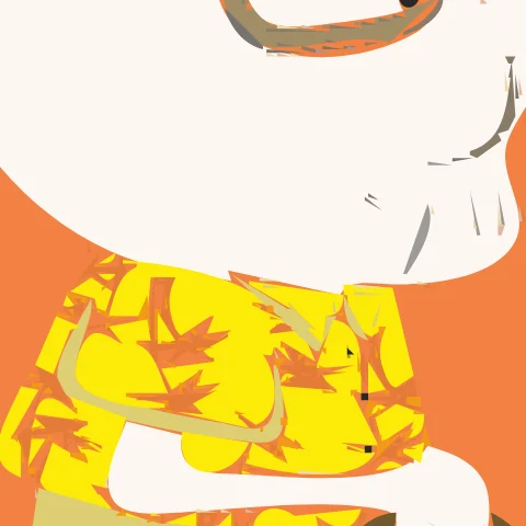 Cartoon character traced by AutoTrace, zoomed in