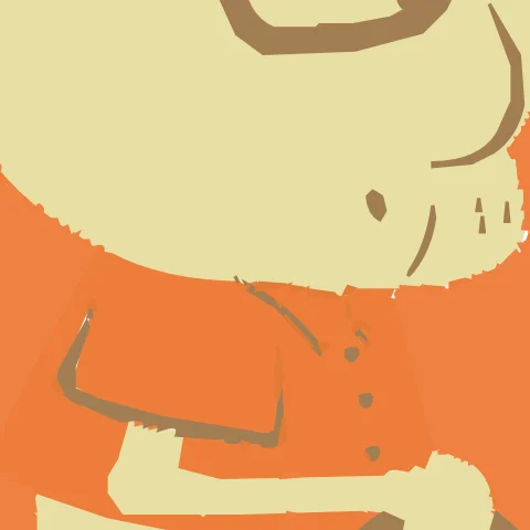 Cartoon character traced by ImageTracer.js, zoomed in