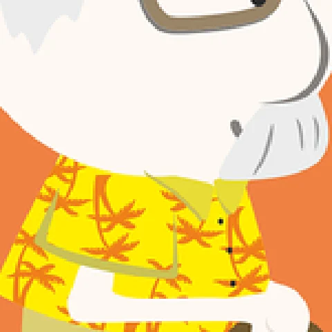 Cartoon character, original pixels, zoomed in