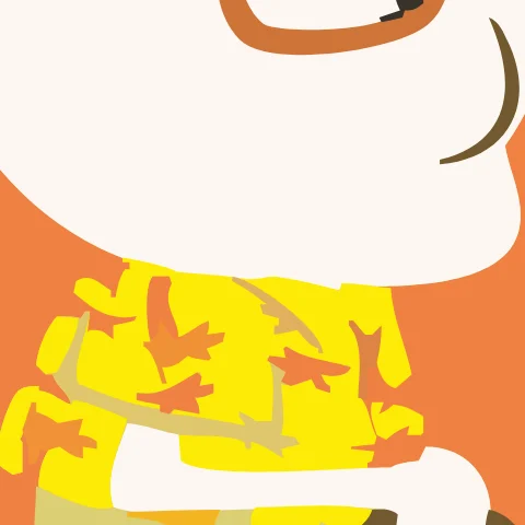 Cartoon character traced by Vectorizely, zoomed in