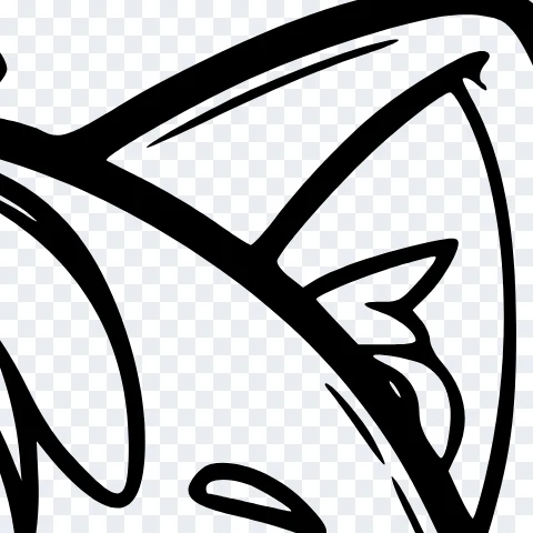Coloring page traced by Potrace, command-line defaults, on the image thresholded at 50% gray, zoomed in