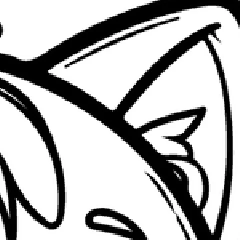 Coloring page, original pixels, zoomed in