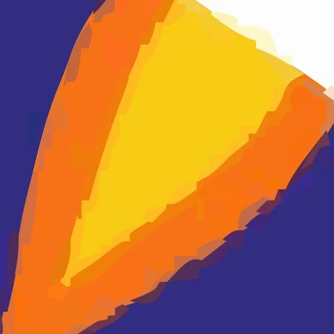 Rocket badge saved as JPG (quality 70) traced by VTracer, zoomed in