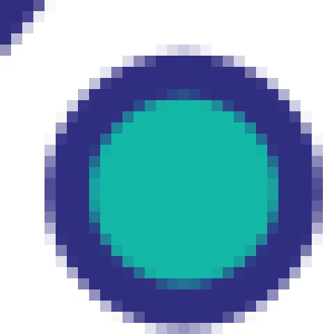 Rocket badge at 160 px, original pixels, zoomed in